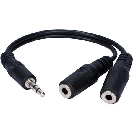 Qvs QVS CC400Y 6 In. 3.5 mm. Stereo Male to Female Splitter Cable CC400Y